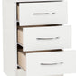 Nevada 3 Drawer Bedside - White Gloss