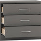 Nevada 3 Drawer Chest - 3D Effect Grey