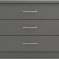 Nevada 3 Drawer Chest - 3D Effect Grey