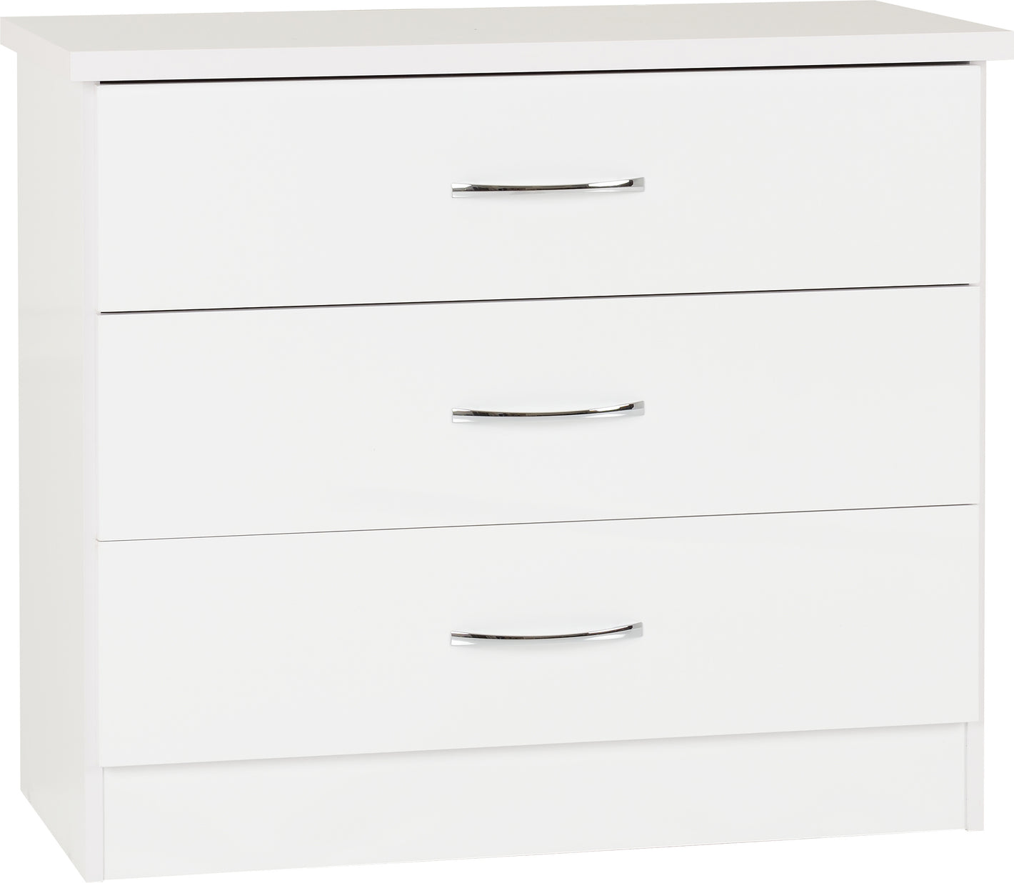 Nevada 3 Drawer Chest - White Gloss