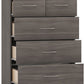 Nevada 3+2 Drawer Chest - Black Wood Grain