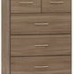 Nevada 3+2 Drawer Chest - Rustic Oak Effect