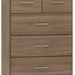Nevada 3+2 Drawer Chest - RUSTIC OAK EFFECT