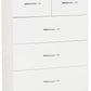 Nevada 3+2 Drawer Chest - WHITE GLOSS