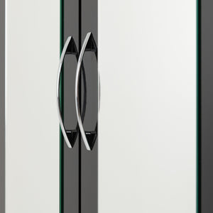Nevada 4 Door 2 Drawer Mirrored Wardrobe - BLACK GLOSS