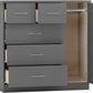 Nevada 5 Drawer Low Wardrobe - 3D Effect Grey