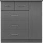 Nevada 5 Drawer Low Wardrobe - 3D Effect Grey