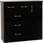 Nevada 5 Drawer Low Wardrobe - Black Gloss