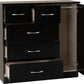 Nevada 5 Drawer Low Wardrobe - Black Gloss