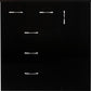 Nevada 5 Drawer Low Wardrobe - Black Gloss