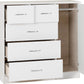 Nevada 5 Drawer Low Wardrobe - White Gloss