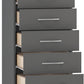 Nevada 5 Drawer Narrow Chest - 3D Effect Grey