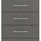 Nevada 5 Drawer Narrow Chest - 3D Effect Grey