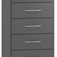 Nevada 5 Drawer Narrow Chest - 3D EFFECT GREY