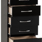 Nevada 5 Drawer Narrow Chest - Black Gloss