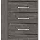Nevada 5 Drawer Narrow Chest - Black Wood Grain