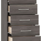 Nevada 5 Drawer Narrow Chest - Black Wood Grain