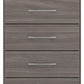 Nevada 5 Drawer Narrow Chest - Black Wood Grain