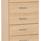 Nevada 5 Drawer Narrow Chest - Sonoma Oak Effect