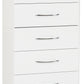 Nevada 5 Drawer Narrow Chest - White Gloss