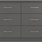 Nevada 6 Drawer Chest - 3D Effect Grey