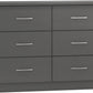 Nevada 6 Drawer Chest - 3D EFFECT GREY