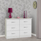 Nevada 6 Drawer Chest - White Gloss