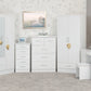 Nevada 5 Drawer Narrow Chest - WHITE GLOSS