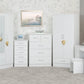 Nevada 3 Drawer Bedside - White Gloss