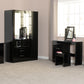 Nevada 4 Drawer Dressing Table Set - Black Gloss