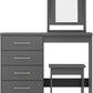 Nevada 4 Drawer Dressing Table Set - 3D Effect Grey