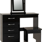 Nevada 4 Drawer Dressing Table Set - BLACK GLOSS
