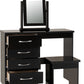 Nevada 4 Drawer Dressing Table Set - Black Gloss