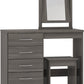 Nevada 4 Drawer Dressing Table Set - Black Wood Grain