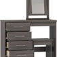 Nevada 4 Drawer Dressing Table Set - Black Wood Grain