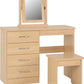 Nevada 4 Drawer Dressing Table Set - SONOMA OAK EFFECT