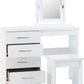 Nevada 4 Drawer Dressing Table Set - White Gloss