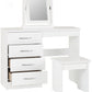 Nevada 4 Drawer Dressing Table Set - White Gloss