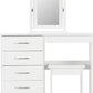 Nevada 4 Drawer Dressing Table Set - White Gloss