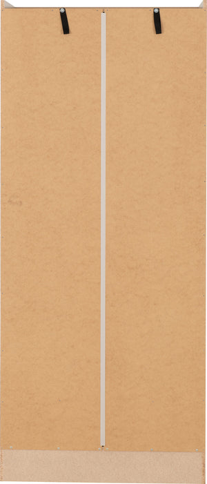 Nevada Mirrored 2 Door 1 Drawer Wardrobe - BLACK GLOSS