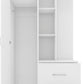 Nevada Mirrored Open Shelf Wardrobe - White Gloss