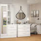 Nevada Mirrored Open Shelf Wardrobe - White Gloss