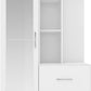 Nevada Mirrored Open Shelf Wardrobe - White Gloss