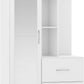 Nevada Mirrored Open Shelf Wardrobe - WHITE GLOSS