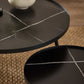 Nolan Black Marble-Effect 78cm Round Nesting Coffee Tables