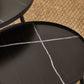 Nolan Black Marble-Effect 78cm Round Nesting Coffee Tables