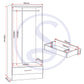 Nevada 2 Door 1 Drawer Wardrobe - WHITE GLOSS