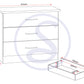 Nevada 3 Drawer Chest - 3D Effect Grey