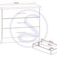 Nevada 3 Drawer Chest - WHITE GLOSS