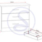 Nevada 3 Drawer Chest - White Gloss